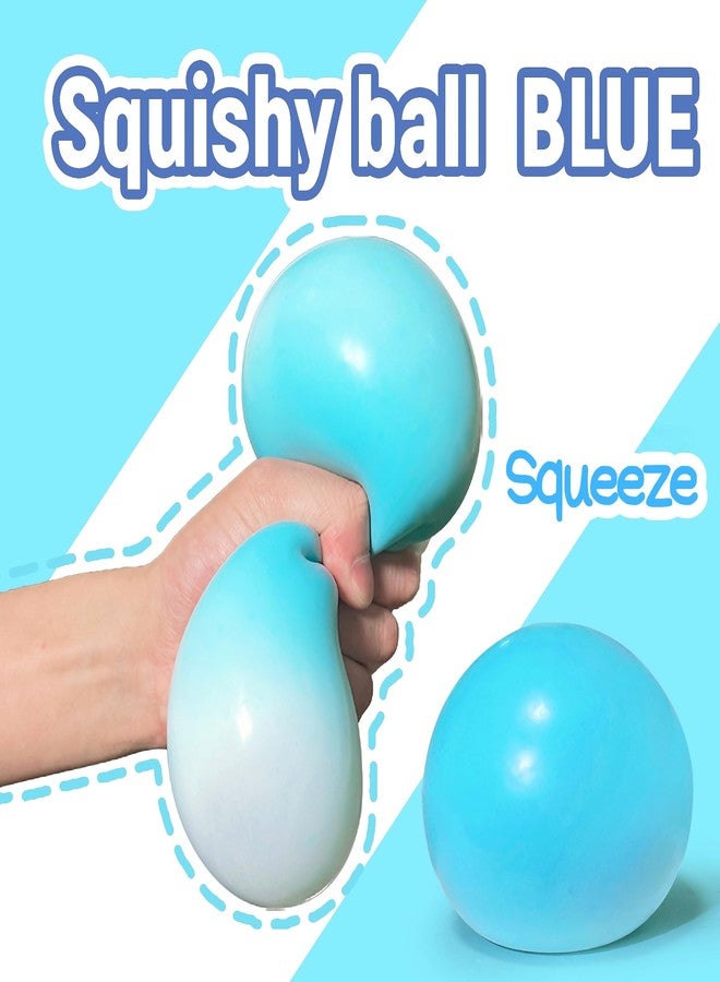 EVDERS 4 Inch Giant Squeeze Stress Balls for Kids and Adults - Jumbo Squishy Dough Ball, Squishy Sensory Toys for Kids Party Favors, Goodie Bag Stuffers, Squeeze Stress Toys for Anxiety Relief (Blue) - Image 5